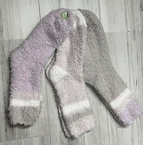 Women's 3-Pair Cozy Crew Ultra Soft Socks Purple/Grey Fits women's shoe size: 5-9.5 in Saudi Arabia