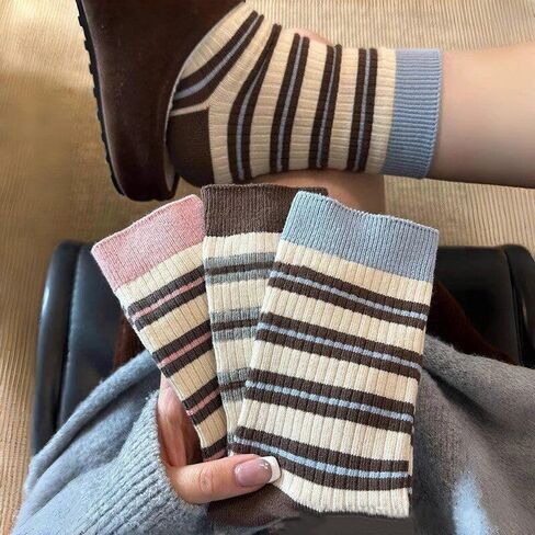 Women's Retro Striped Crew Socks 5-Pair Pack in Saudi Arabia