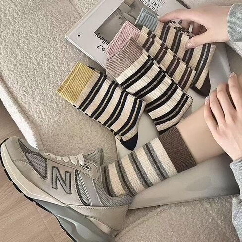 Women's Retro Striped Crew Socks 5-Pair Pack in Saudi Arabia