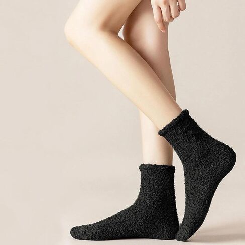 5 Pairs Thick Coral Fleece Autumn/Winter Sleep Socks For Gender-Neutral Warmth & All-Day Comfort With Soft Mid-Calf Design in Saudi Arabia
