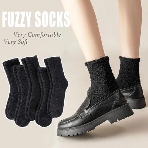 5 Pairs Thick Coral Fleece Autumn/Winter Sleep Socks For Gender-Neutral Warmth & All-Day Comfort With Soft Mid-Calf Design in Saudi Arabia
