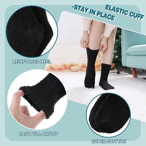 5 Pairs Thick Coral Fleece Autumn/Winter Sleep Socks For Gender-Neutral Warmth & All-Day Comfort With Soft Mid-Calf Design in Saudi Arabia