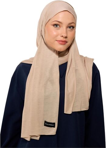 حجاب تركي من HoM، 100% من القماش الطبيعي الفاخر، شالات ناعمة قابلة للتنفس مع لمعان ميرسيريزد in Kuwait