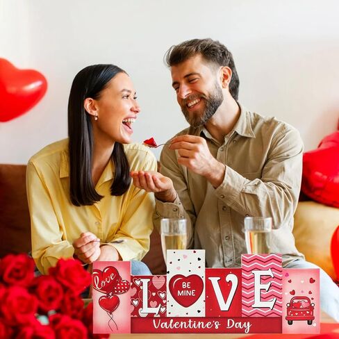 Valentines Day Decorations St Patricks Day Decorations Wooden Table Sign, LOVE & LUCKY Reversible Tabletop Decor Double-Sided Multi Theme Irish Farmhouse Table Centerpiece for Home Office Restaurant in Saudi Arabia