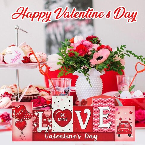 Valentines Day Decorations St Patricks Day Decorations Wooden Table Sign, LOVE & LUCKY Reversible Tabletop Decor Double-Sided Multi Theme Irish Farmhouse Table Centerpiece for Home Office Restaurant in Saudi Arabia