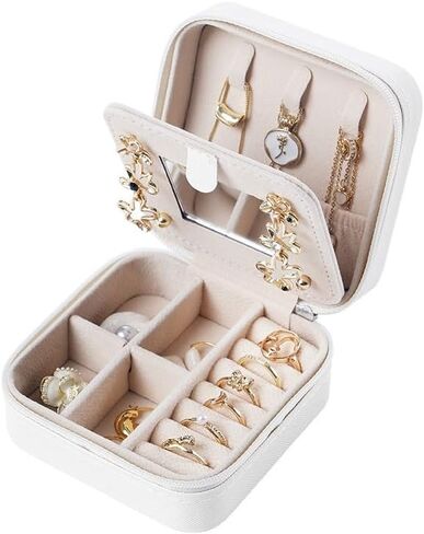 Square Jewelry Storage Box for Women, Womens Portable Jewelry Case for Earring Necklace Ring in Saudi Arabia