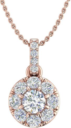 1/3 Carat Diamond Cluster Pendant Necklace in 10K Gold (Silver Chain Included) in Saudi Arabia