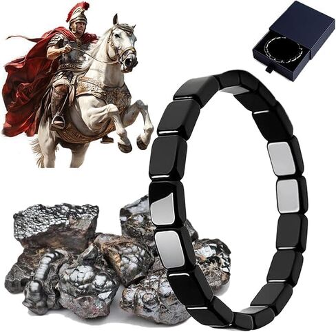 Hermios Men’s Hematite Bracelet: Natural Stone, Roman & Viking Inspired Design, Adjustable Sizing (S-XL Fits 16.5-20.3cm Wrist),S-XL, Hematite, No Gemstone in Saudi Arabia