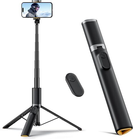 TODI Selfie Stick Tripod, 58" Lightweight Phone Tripod Stand with Wireless Remote, Extendable Selfie Stick, All-in-1, Compatible with iPhone/Android in Kuwait