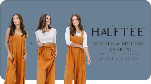 تي شيرت قصير بياقة مدورة وهمية بدون أكمام | قابل للتمدد وخفيف الوزن مناسب للنساء والمراهقين | مثالية للارتداء | XS-4X | نصف in Kuwait