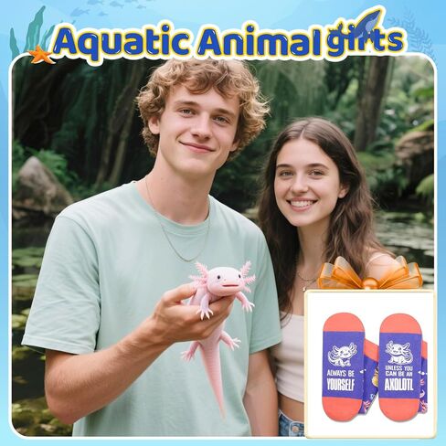 هدايا HAPPYPOP Axolotl للنساء والرجال - جوارب Axolotl لطيفة، حشوات هدايا للحيوانات للمراهقين in Saudi Arabia