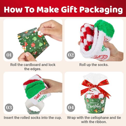 HAPPYPOP Cozy Christmas Socks Gift - Elf Candy Cane Lights Xmas Socks for Adults in Saudi Arabia