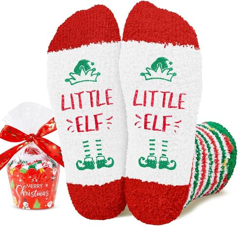 HAPPYPOP Cozy Christmas Socks Gift - Elf Candy Cane Lights Xmas Socks for Adults in Saudi Arabia