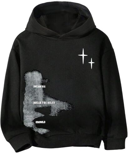 SOLY HUX Boy's Graphic Hoodie Long Sleeve Hooded Pullover Sweatshirt Casual Streetwear Tops in Kuwait