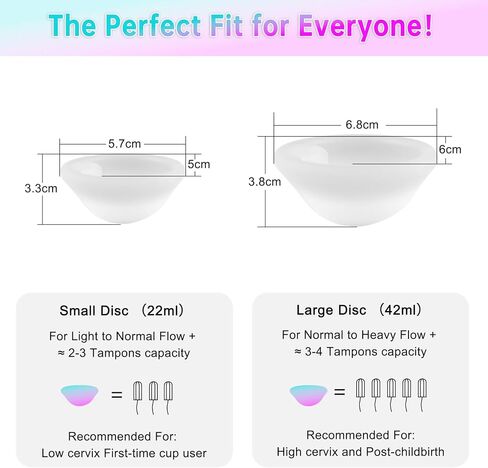 Menstrual Disc Alternative to Tampons | Organic 100% Medical-Grade Silicone | Leak-Free, Reusable & FSA Eligible Feminine Product | Hypoallergenic, BPA-Free, with Sterilizer & Travel Pouch (L) in Saudi Arabia