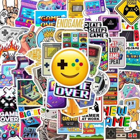 BEATRI Gaming Stickers for Boys 50 Pcs Video Game Stickers Pack for Boys Gamer Water Bottles Stickers Vinyl Waterproof Stickers for Teens Boys Mens Gamer Adult in Saudi Arabia
