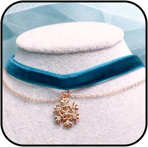 Snowflake Choker Necklace for Women Cute Fur Christmas Necklace Trendy White Choker Fashion Winter Jewelry in Saudi Arabia