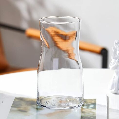 Elsjoy Set of 4 Small Glass Vases, 7" Clear Glass Flower Vase Modern Table Centerpiece for Flower Bouquets, Home Decor, Wedding, Housewarming Gift in Saudi Arabia