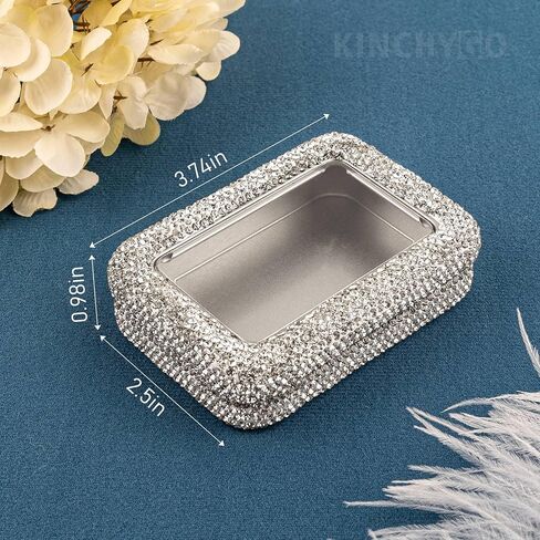Metal Bling Travel Jewelry Box Sparkly Shining Mini Metal Jewelry Case Organizer for Women in Kuwait