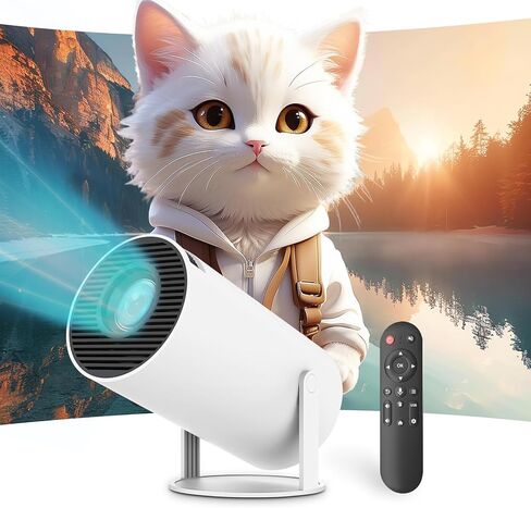 【Netflix-Licensed & Auto Focus/Keystone】Smart Projector with Wifi and Bluetooth, Native 1080P 4K Support Outdoor Movie Projector, Home Ceiling Portable Mini Projector with Stand TV Cast in Kuwait