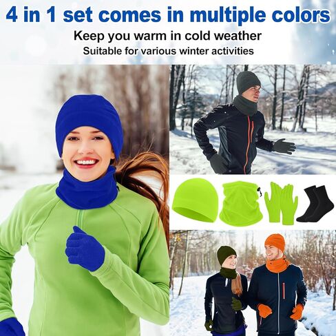 Liitrsh 320 Pcs Bulk Winter Beanies Gloves Scarf Sock Sets for Men Women, Fleece Hats for Homeless Donation Charity Bundle (Collision Color) in Saudi Arabia