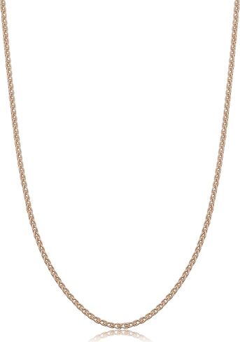Kooljewelry Rose Gold Plated Sterling Silver Round Wheat Chain Necklace (1.5 mm) in Saudi Arabia