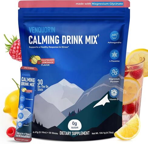 Super Cortisol Calm Supplement Drink Powder for Women & Men with Magnesium Glycinate, Ashwagandha, L-Theanine & Vitamin D3 | Relaxation & Mood Support | Sugar Free, Vegan, 30 Servings in Saudi Arabia