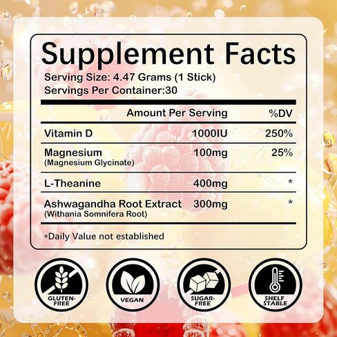 Super Cortisol Calm Supplement Drink Powder for Women & Men with Magnesium Glycinate, Ashwagandha, L-Theanine & Vitamin D3 | Relaxation & Mood Support | Sugar Free, Vegan, 30 Servings in Saudi Arabia