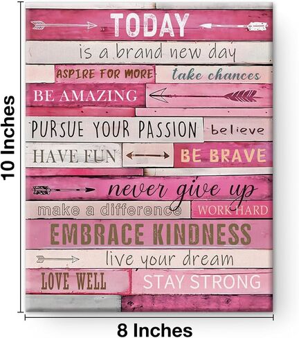 Pink Wall Decor, Inspirational Quotes Wall Art For Teen Girls, Office Gifts for Women Pink Room Bedroom Home Decor Gifts 8x10 Inch in Saudi Arabia