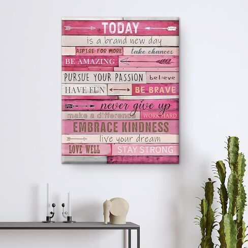 Pink Wall Decor, Inspirational Quotes Wall Art For Teen Girls, Office Gifts for Women Pink Room Bedroom Home Decor Gifts 8x10 Inch in Saudi Arabia