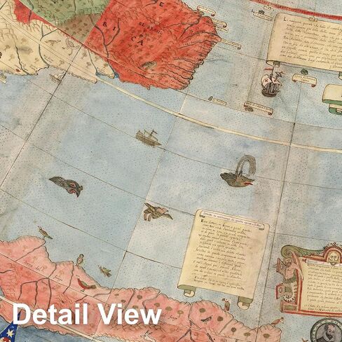 Historic Map - Map of the World, 1587, Urbano Monte - Vintage Wall Art 24in x 24in in Saudi Arabia