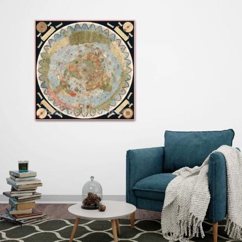 Historic Map - Map of the World, 1587, Urbano Monte - Vintage Wall Art 24in x 24in in Saudi Arabia