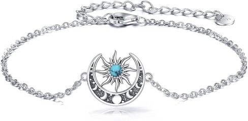 Sun and Moon Bracelet 925 Sterling Silver Moon Sun Bracelet Gemstone Jewelry Gifts for Women in Saudi Arabia