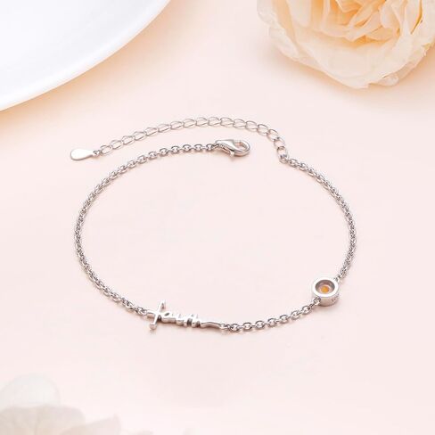 DAOCHONG Mustard Seed Faith Cross Bracelet S925 Sterling Silver Faith Matthew 17:20 Bracelet Christian Jewelry Religious Gifts for Women Inspirational, 7" + 2" in Saudi Arabia
