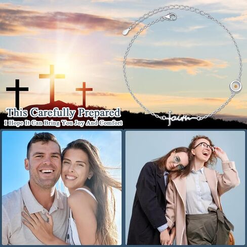 DAOCHONG Mustard Seed Faith Cross Bracelet S925 Sterling Silver Faith Matthew 17:20 Bracelet Christian Jewelry Religious Gifts for Women Inspirational, 7" + 2" in Saudi Arabia