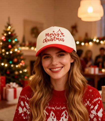 قبعة Waldeal Merry Christmas Trucker للرجال والنساء، قبعة للأب في عيد الميلاد قابلة للتعديل بلونين للجنسين، قبعة حفلات العطلات in Saudi Arabia