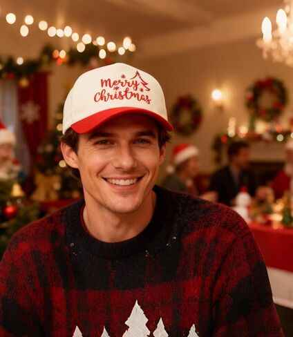 قبعة Waldeal Merry Christmas Trucker للرجال والنساء، قبعة للأب في عيد الميلاد قابلة للتعديل بلونين للجنسين، قبعة حفلات العطلات in Saudi Arabia