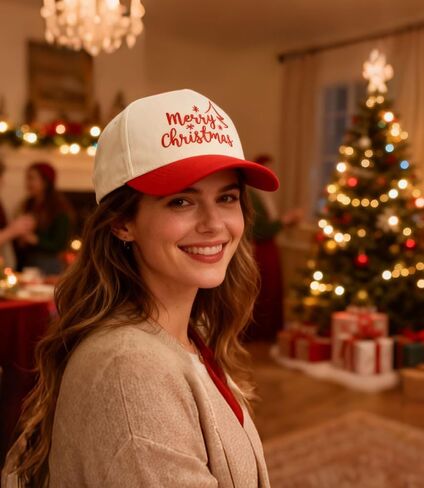قبعة Waldeal Merry Christmas Trucker للرجال والنساء، قبعة للأب في عيد الميلاد قابلة للتعديل بلونين للجنسين، قبعة حفلات العطلات in Saudi Arabia
