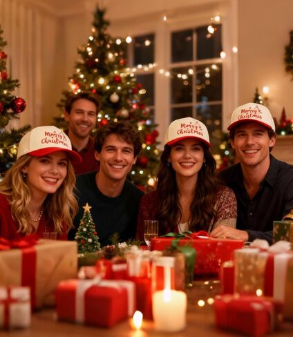 قبعة Waldeal Merry Christmas Trucker للرجال والنساء، قبعة للأب في عيد الميلاد قابلة للتعديل بلونين للجنسين، قبعة حفلات العطلات in Saudi Arabia