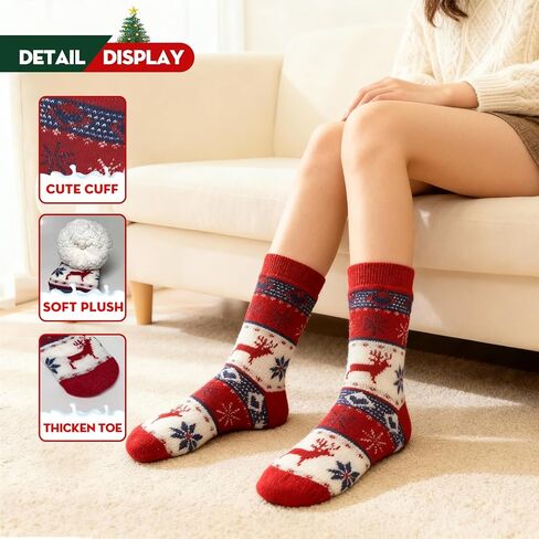 Wool-Blend Thermal Socks, Extra Thick & Warm Winter Crew Socks for Cold Weather, Single Pair Cozy Socks in Saudi Arabia