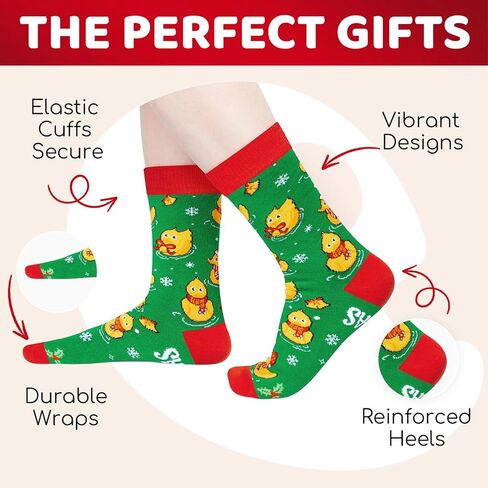 HAPPYPOP Funny Christmas Socks - Unisex Merry Animal Xmas Gifts for Adult & Kids with Card in Saudi Arabia