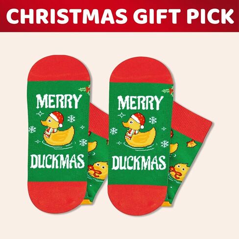 HAPPYPOP Funny Christmas Socks - Unisex Merry Animal Xmas Gifts for Adult & Kids with Card in Saudi Arabia