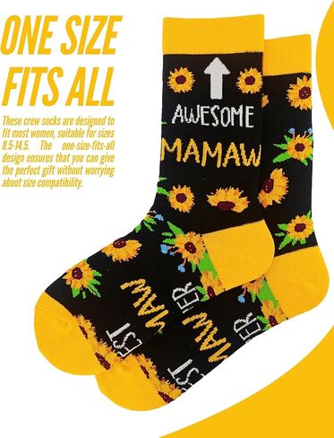 InnoBeta Mamaw Gifts, Mothers Day Gifts for Mamaw, One Size Crew Socks on Mother's Day, Christmas, Birthday in Saudi Arabia