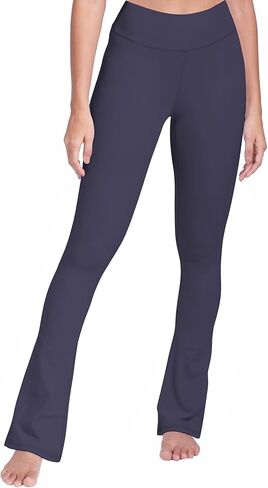 Sunzel High Waist Mini Flared Leggings for Women,Tummy Control Casual Flare Yoga Pants for Yoga Workout Gym 28" Ash Blue S in Saudi Arabia
