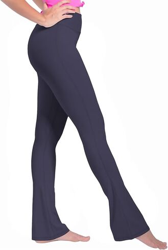 Sunzel High Waist Mini Flared Leggings for Women,Tummy Control Casual Flare Yoga Pants for Yoga Workout Gym 28" Ash Blue S in Saudi Arabia