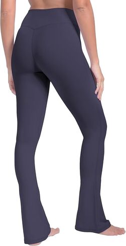 Sunzel High Waist Mini Flared Leggings for Women,Tummy Control Casual Flare Yoga Pants for Yoga Workout Gym 28" Ash Blue S in Saudi Arabia