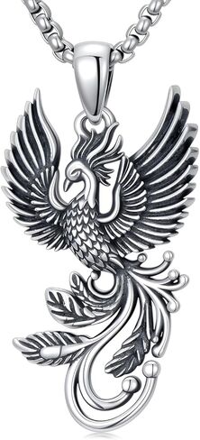 OHAYOO Phoenix Necklace Sterling Silver Phoenix Rising Pendant Necklace Phoenix Jewelry Gift for Women in Kuwait