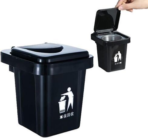 Trash Can Ashtray With Lid Stainless Steel Liner with Hook Sticker Creative Wall Hanging Anti-fly Ash Ashtray for Bathroom in Kuwait