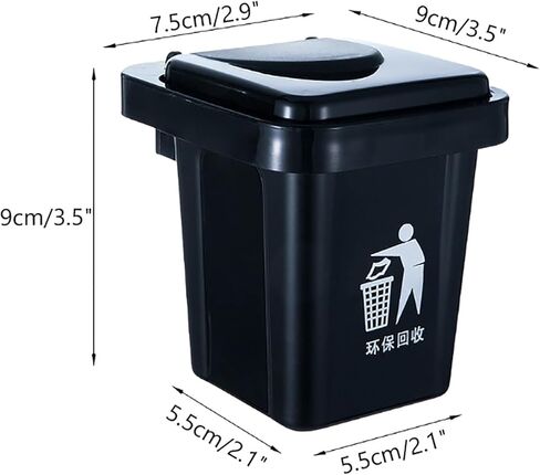 Trash Can Ashtray With Lid Stainless Steel Liner with Hook Sticker Creative Wall Hanging Anti-fly Ash Ashtray for Bathroom in Kuwait