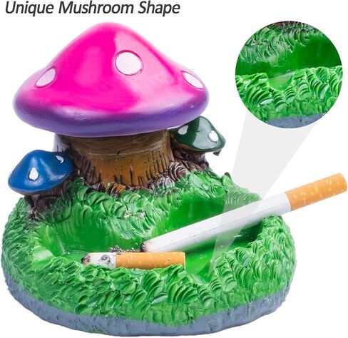 Cute Mushroom Ash tray for Cigarettes,Indoor/Outdoor Ashtray for Patio、Home、Office Decor, Ashtrays for Cigar With 3 Cigarette Ports in Saudi Arabia